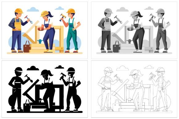 Construction Worker Concept: A Practical AI EPS Illustration Set for Modern Projects