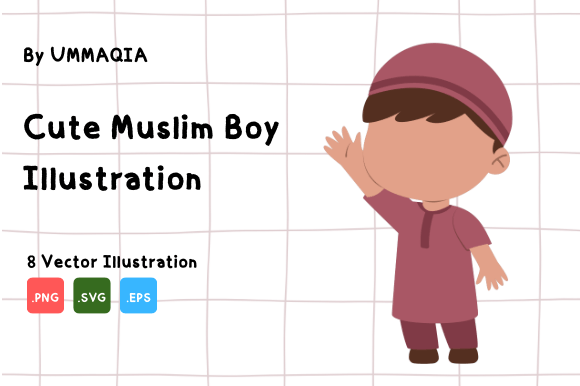 Cute Muslim Boy Vector Illustration: A Versatile Asset for Modern Design Projects