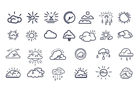 Evaluating the Weather Icons Vector Set: Moon, Sky, and Versatile Design