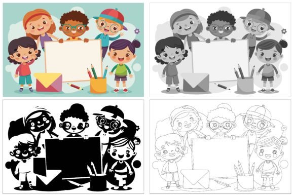 Kids Drawing Pictures: Playful AI EPS Illustrations for Creative Projects
