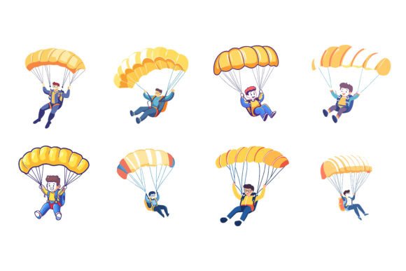 Parachute Skydivers: Dynamic Vector Art for Creative Minds
