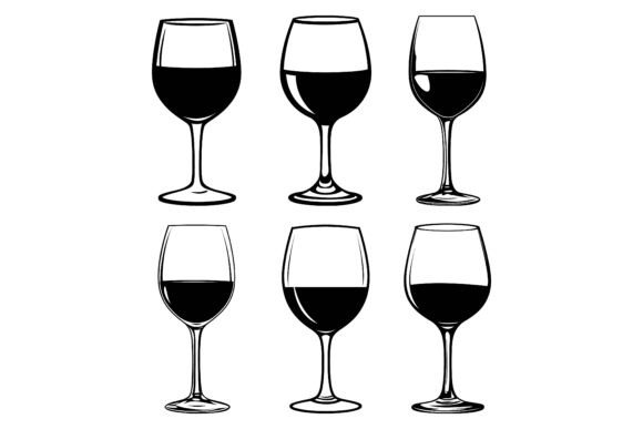 Professional Wine Glass Vector Graphics for Digital Projects
