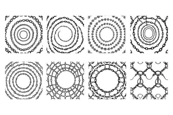 Round Metal Chains Brushes: Raw Texture for Design Pros