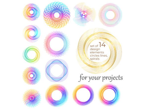 Spirals, Stars, Galaxy & Circle Design Vectors