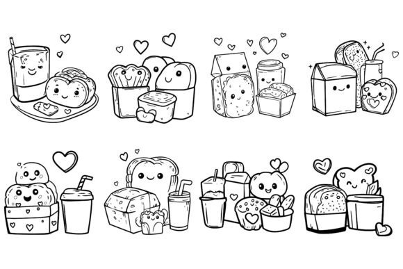Unlock Kawaii Tea Hamburger Sushi and Coffee Illustration Magic