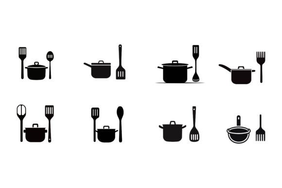 Vector Set of Kitchen Utensils: Your Go-To AI EPS Illustration Collection for Every Creative Project